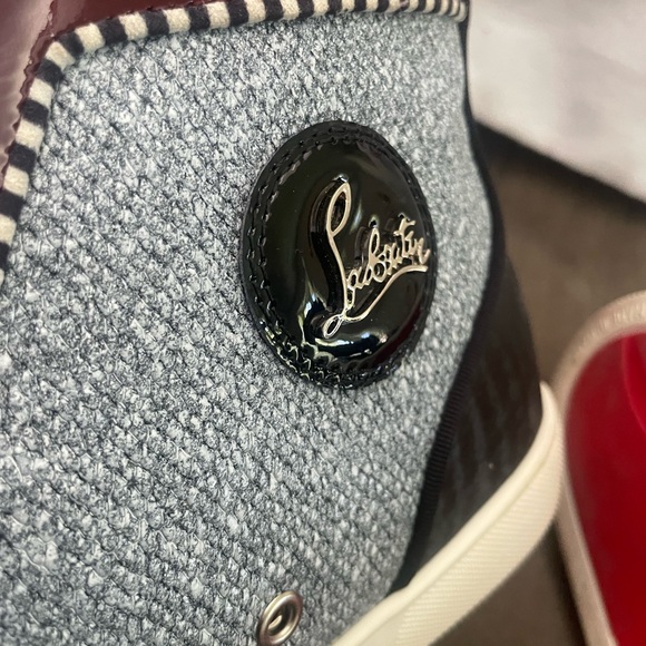 Christian Louboutin Textured High-Tops in Gray and Black - Picture 2 of 6